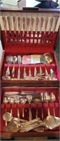 Large group of silver-plated flat ware and