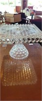 Clear glass cake stand..no chips or cracks