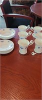 Group of 6 adderley's England cups and 9 plates.