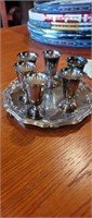 Small silver-plated cordial set