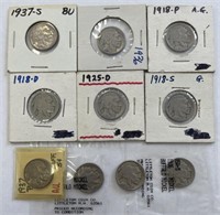 (10) Buffalo Nickels