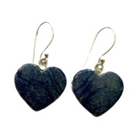 Natural Heart Dumortierite Quartz Earrings