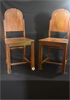 Pair of Art Deco Wooden Chairs