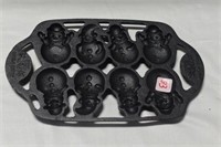 PAULA DEAN CAST IRON SNOWMAN PAN FOR 8