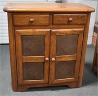OAK PIE SAFE WITH PUNCH TIN LOWER FRONT DOORS