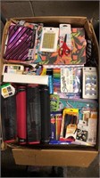 Box lot of new school supplies