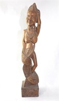 African wooden sculpture on base