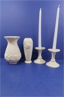 Lenox Vases(7 1/2", 7 1/4"), Tape Candle Holders
