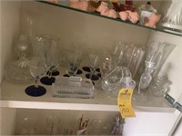 ASSORTED PIECES - GLASSES, VASES, ETC