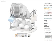 SimpleHouseware Dish Drying Rack with Drainboard