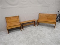 3 PINE BENCHES: