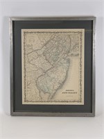 Framed Johnson’s New Jersey map