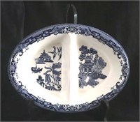 Blue Willow Divided Dish