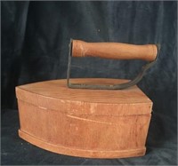 Vintage Wooden Iron Shape Sewing Box