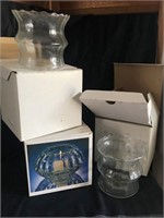 4 Clear Glass Candle Holders