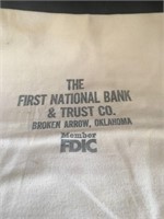 First National Bank Canvas Bank Bag Broken Arrow,