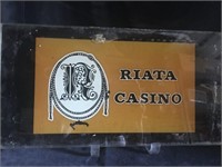 Riata Casino Glass Sign