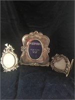 3 Silver Plated Picture Frames