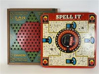 Vintage Spell It & Chinese Checkers boards