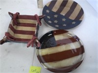 Americana decorative plates/basket