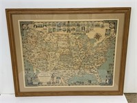 Framed Pictorial Map of the U. S.