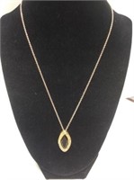 Necklace 18 1/2 Inch 925 (gold Toned) Silver With
