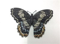 Brooch Butterfly With Coloured Cut Stones 'joan