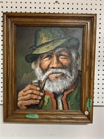 Framed Painting On Board Signed M.w. Heif (man