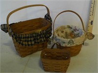 set of 3 longaberger baskets