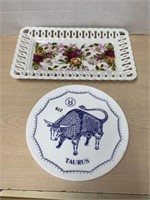 Royal Doulton Taurus Plate And Royal Albert Old