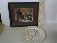 apple picture and large platter plate