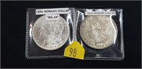 1885-O And 1898 Morgan Silver Dollars