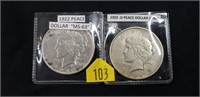1922 & 1922 D Peace Dollars