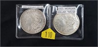 1898 & 1921 Morgan Silver Dollars