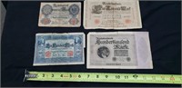 4- German Notes-1910, 1907, 1910, & 1923