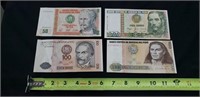 4- Peruvian Bank Notes- 1987's, & 1988