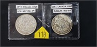 1944 & 1951 Canadian Half Dollars