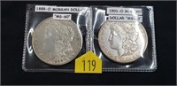 1888-0 & 1901-0 Morgan Silver Dollars
