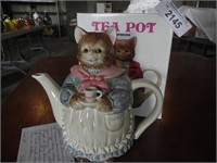 Otagiri Hand-Painted Japan Cat Teapot - "Whiskers"
