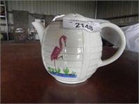 Porcelier Vitreous China Flamingo Teapot