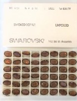 Swarovski 48 Pcs Topaz Original Austria 1970's