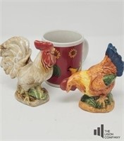 Pair of Hen and Rooster Figurines