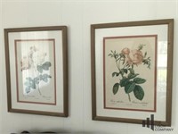 Pair of Mid Century Original Framed Floral Prints