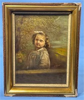 Oil on Hardboard Child's Portrait