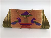 Gold Thread Aztec Motif Clutch