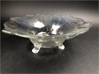 Vintage Silver Overlay Glass Serving Bowl 12" x