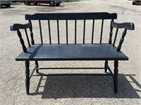 Black Painted Wooden Bench