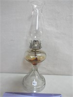 VINTAGE GLASS BASE OIL LAMP