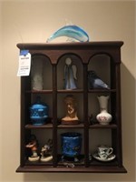 Wood Display Shelf, Stained Glass Angel