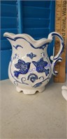 Japan Blue and White Pitcher and saucer With B